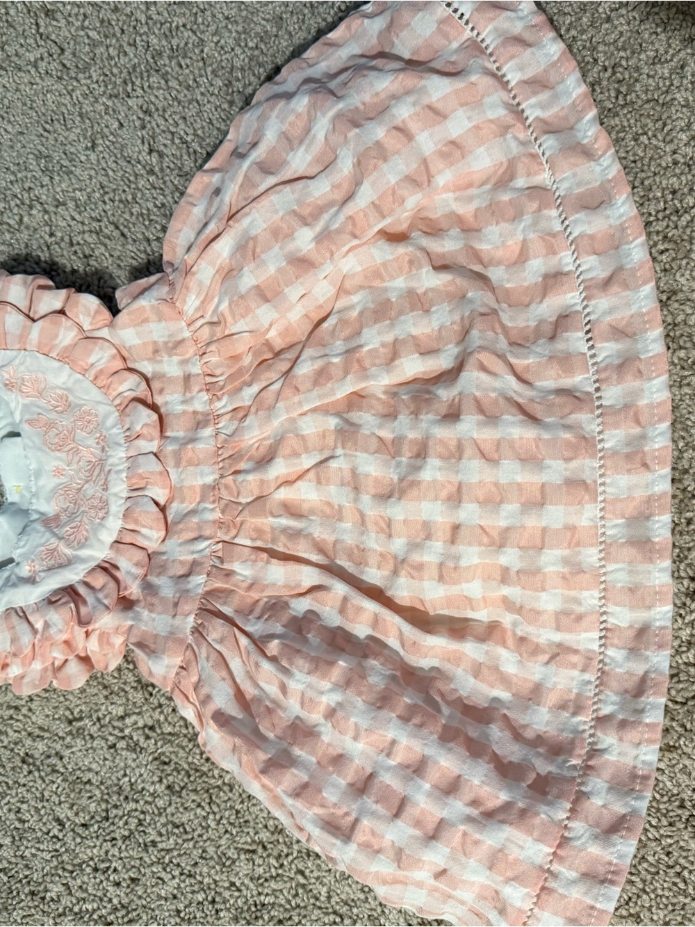 Tahari Baby Girls 3–6M Pink Gingham Ruffle Dress